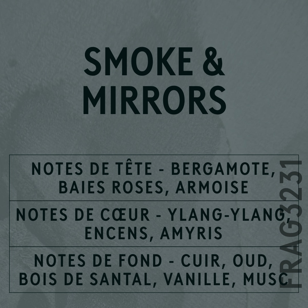 Smoke & Mirrors Fragrance Oil scent card (French)