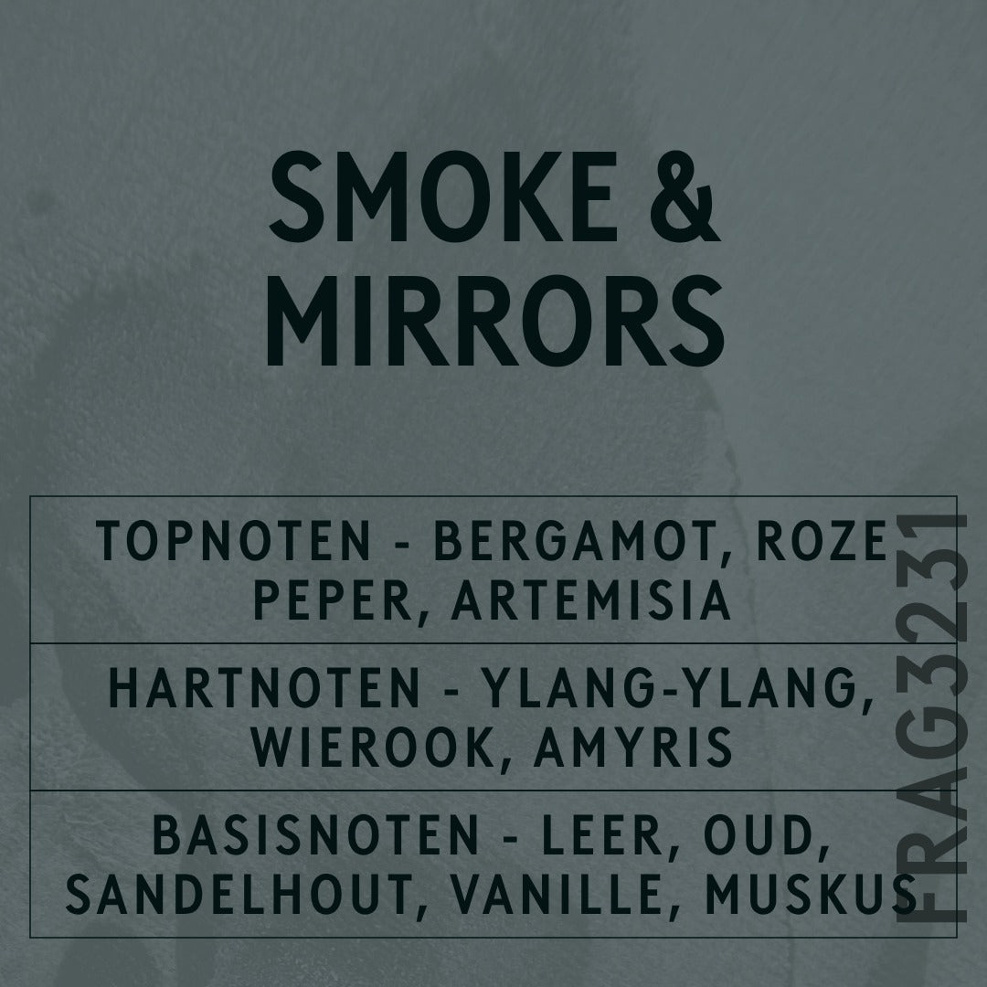 Smoke & Mirrors Fragrance Oil scent card (Dutch)