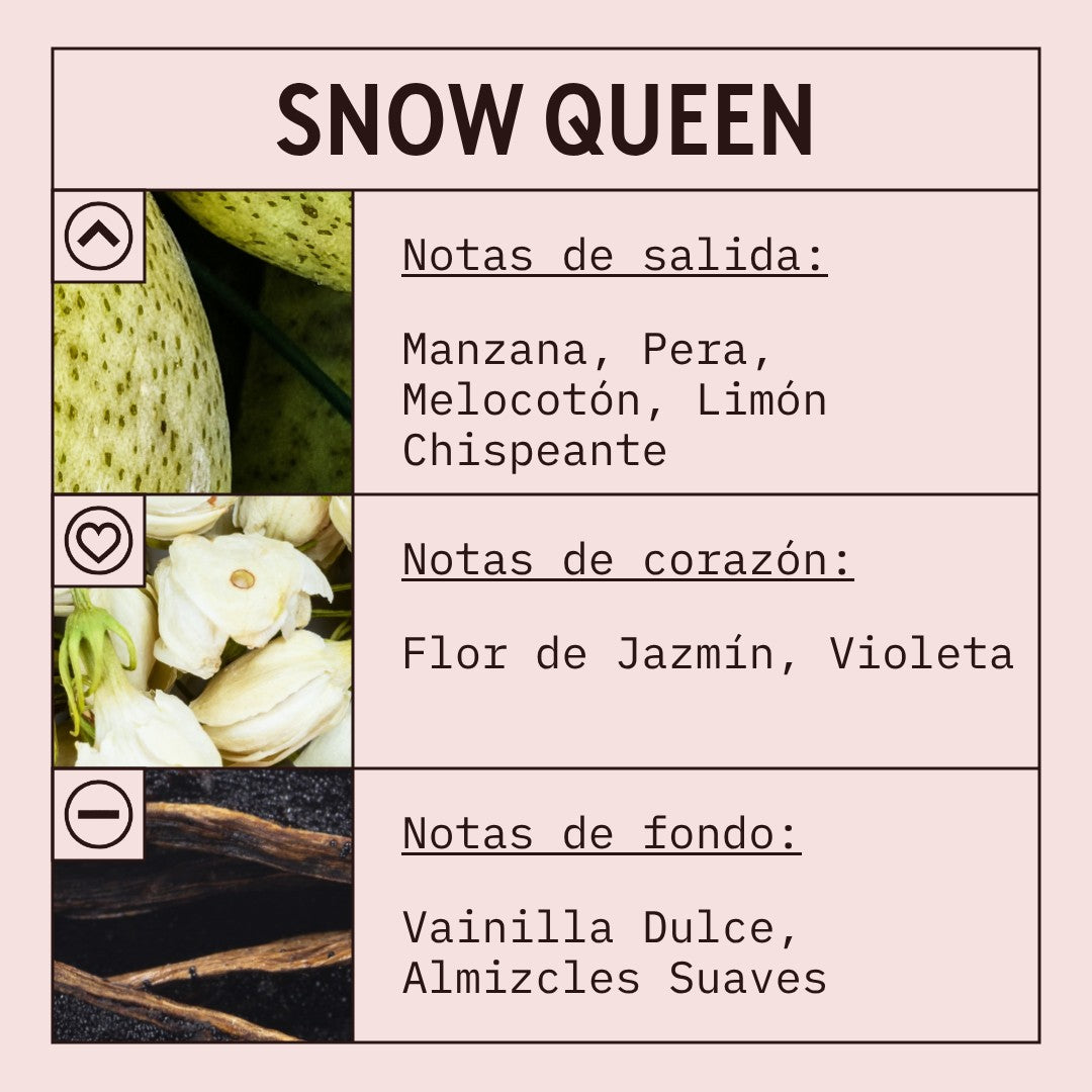 Snow Queen Fragrance Oil scent card (Spanish)