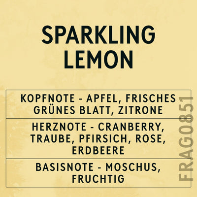 Sparkling Lemon Fragrance Oil scent card (German)