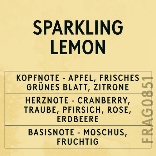 Sparkling Lemon Fragrance Oil scent card (German)