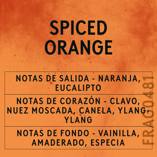 Spiced Orange Fragrance Oil scent card (Spanish)