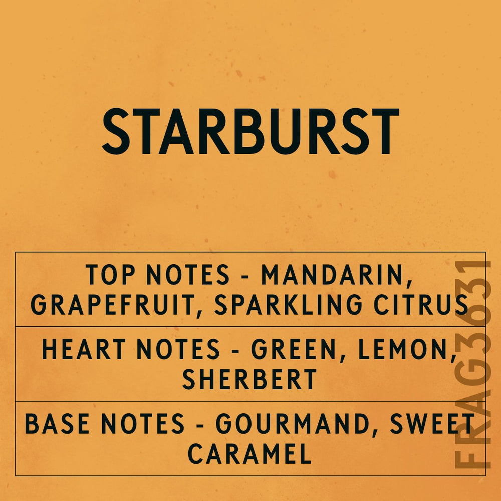 Starburst fragrance oil - Candle Shack aluminium bottle with dried botanicals on a dark slate background