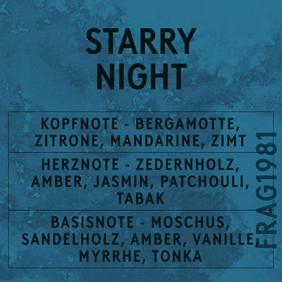 Starry Night Fragrance Oil scent card (German)