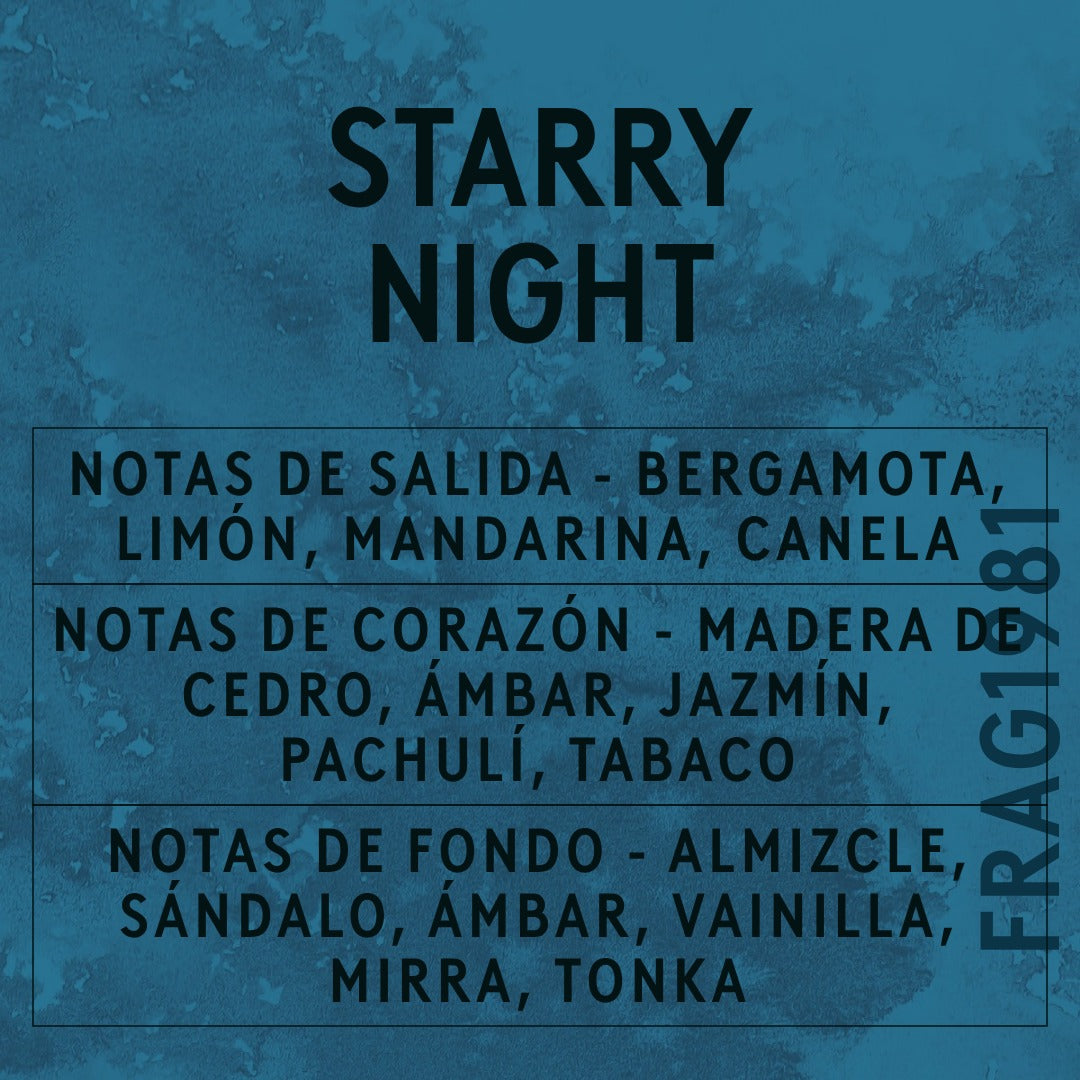 Starry Night Fragrance Oil scent card (Spanish)