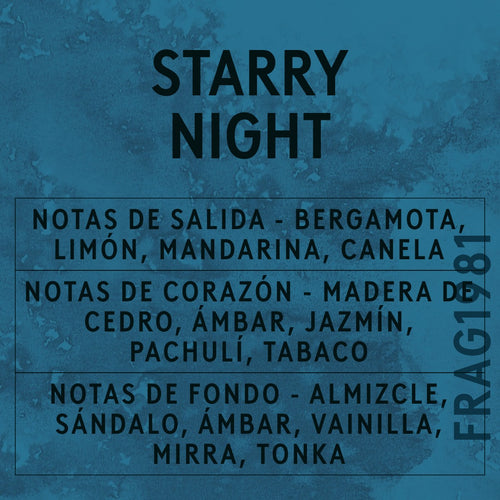 Starry Night Fragrance Oil scent card (Spanish)