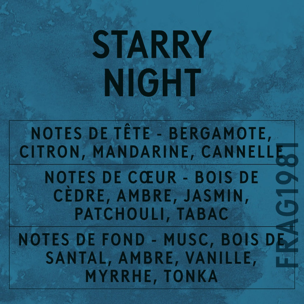 Starry Night Fragrance Oil scent card (French)