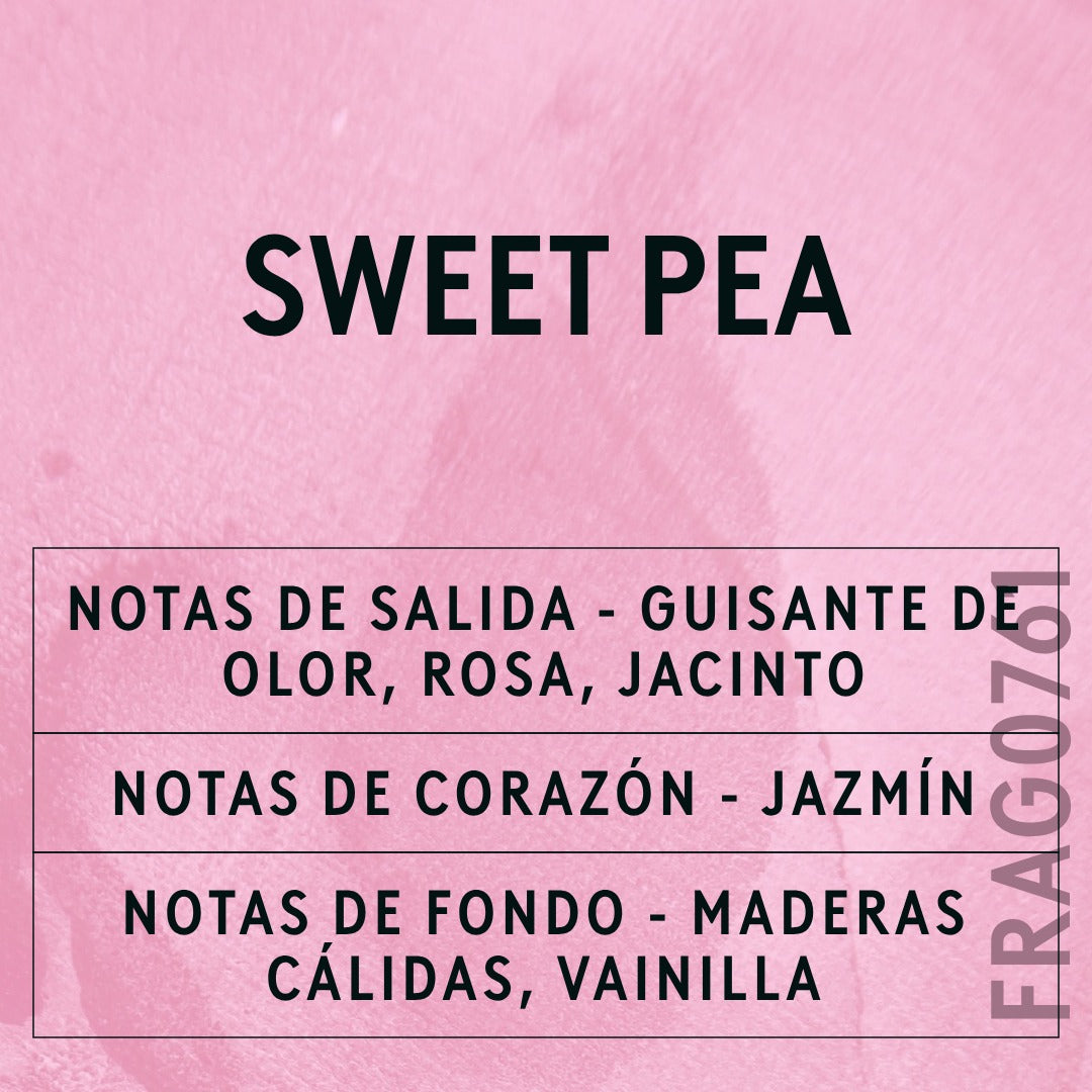 Sweet Pea Fragrance Oil scent card (Spanish)