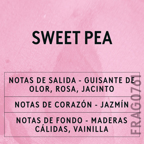 Sweet Pea Fragrance Oil scent card (Spanish)