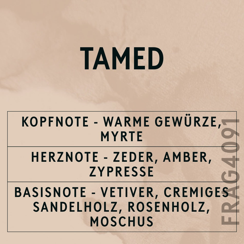 Tamed Fragrance Oil scent card (German)