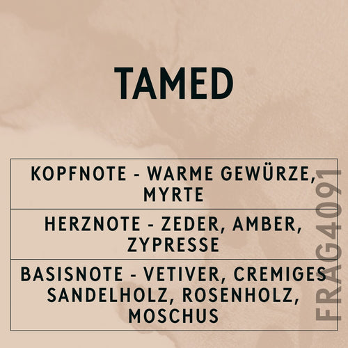 Tamed Fragrance Oil scent card (German)