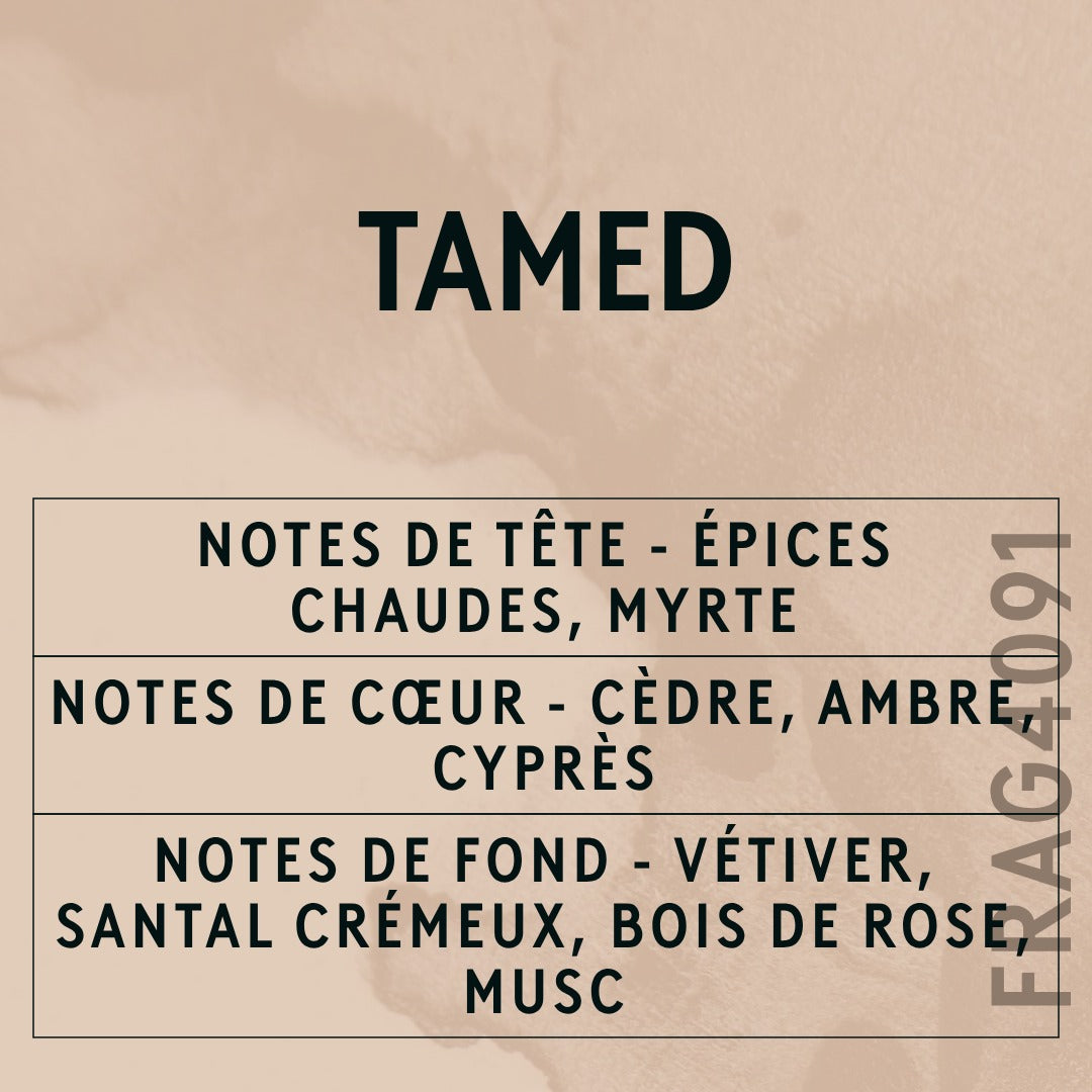 Tamed Fragrance Oil scent card (French)