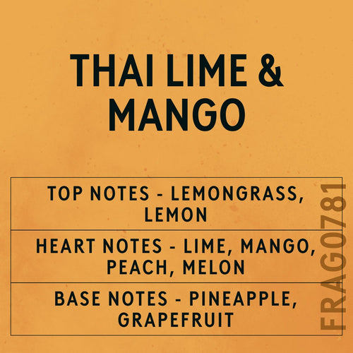 Thai Lime & Mango fragrance oil - Candle Shack aluminium bottle with dried botanicals on a dark slate background