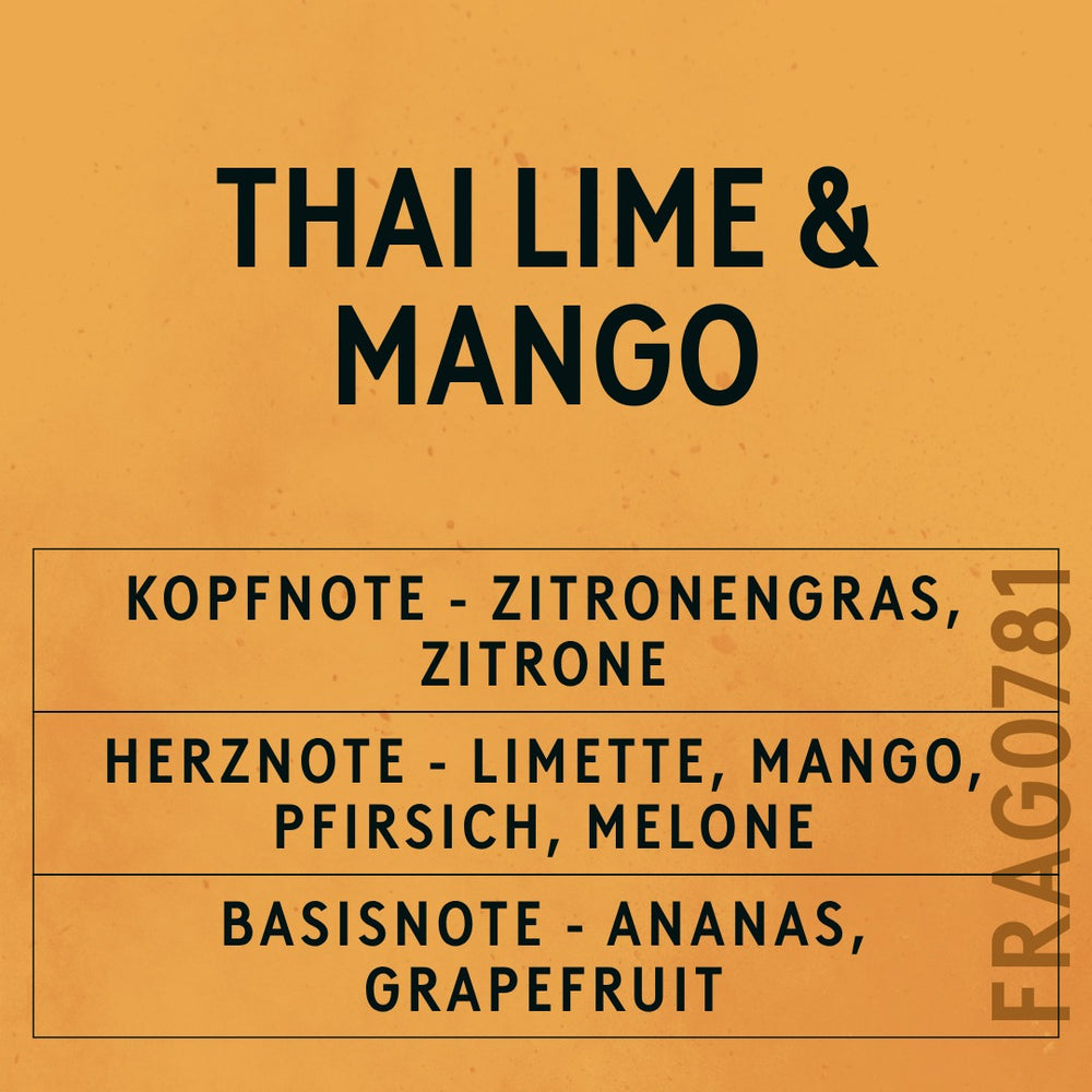 Thai Lime & Mango Fragrance Oil scent card (German)