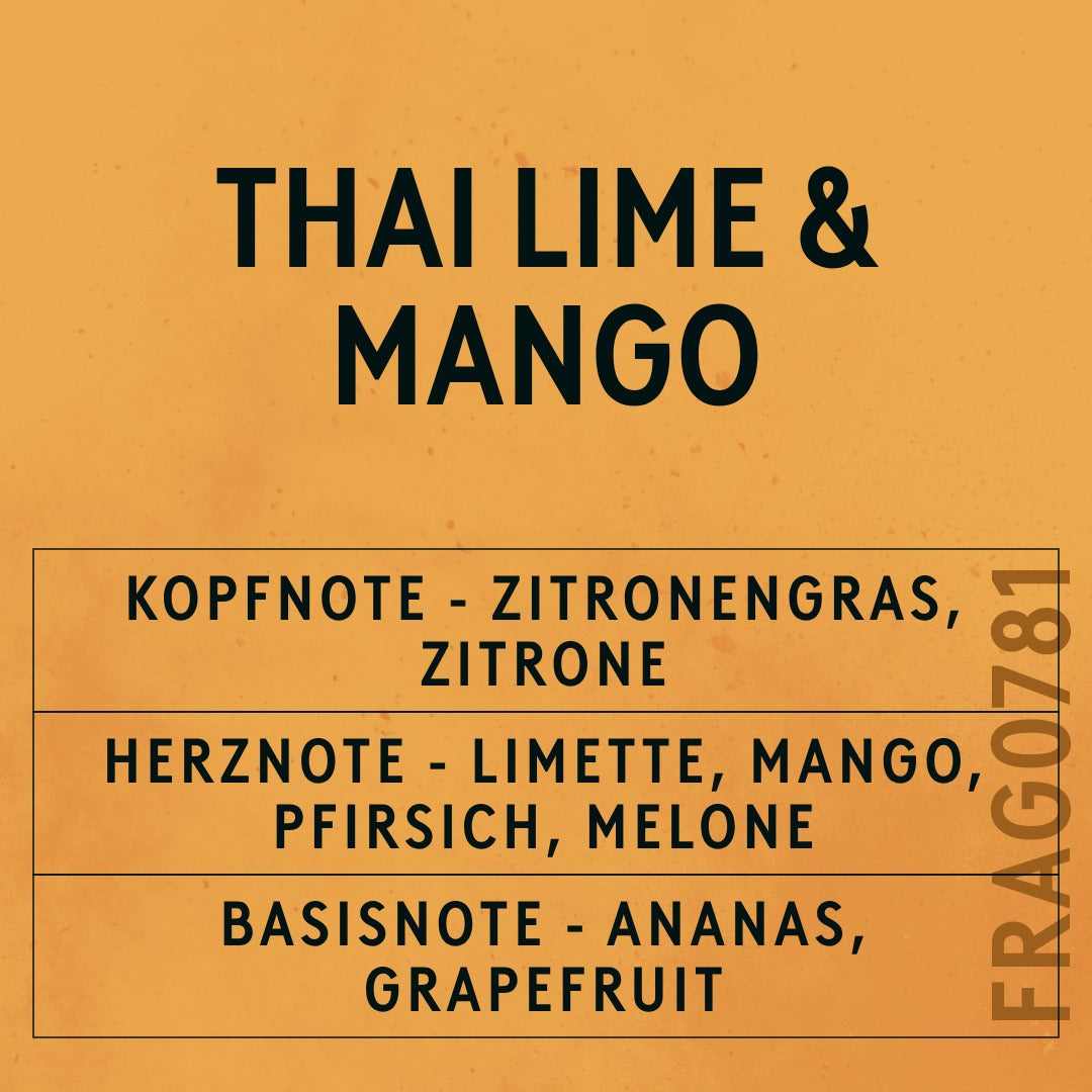 Thai Lime & Mango Fragrance Oil scent card (German)