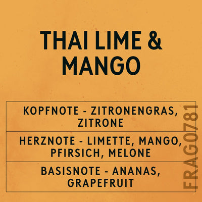 Thai Lime & Mango Fragrance Oil scent card (German)