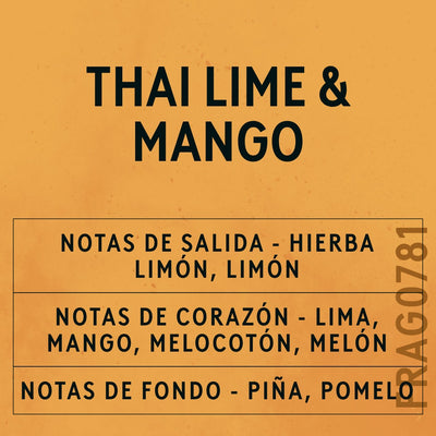 Thai Lime & Mango Fragrance Oil scent card (Spanish)