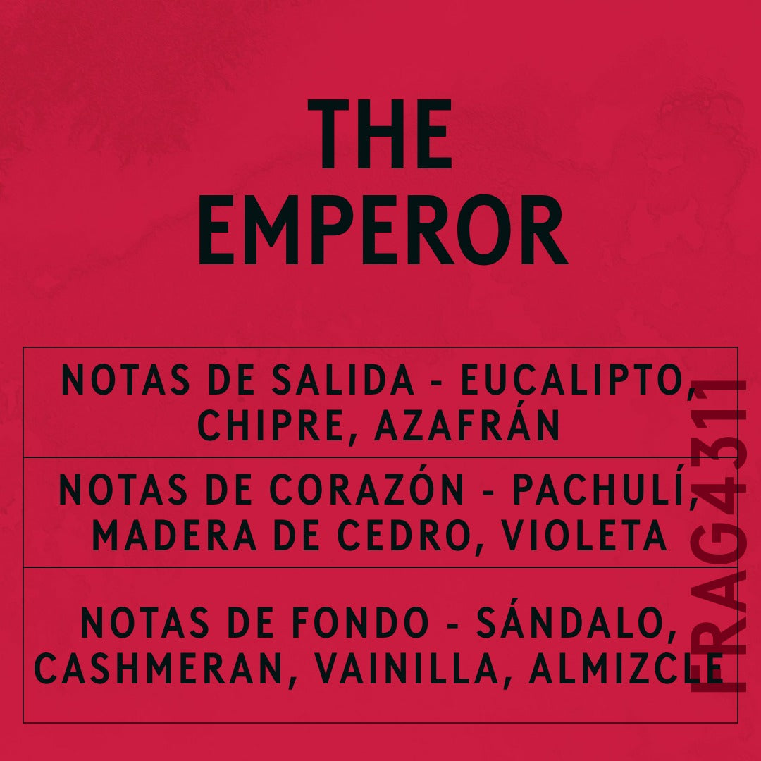The Emperor Fragrance Oil scent card (Spanish)