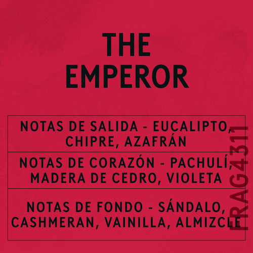 The Emperor Fragrance Oil scent card (Spanish)