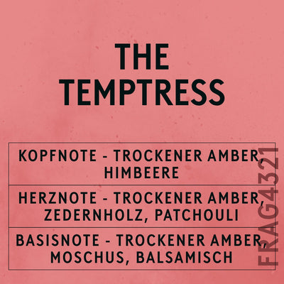 The Temptress Fragrance Oil scent card (German)