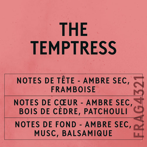 The Temptress Fragrance Oil scent card (French)