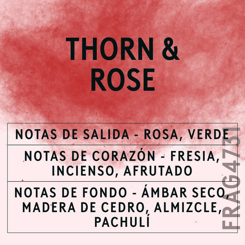 Thorn & Rose Fragrance Oil scent card (Spanish)