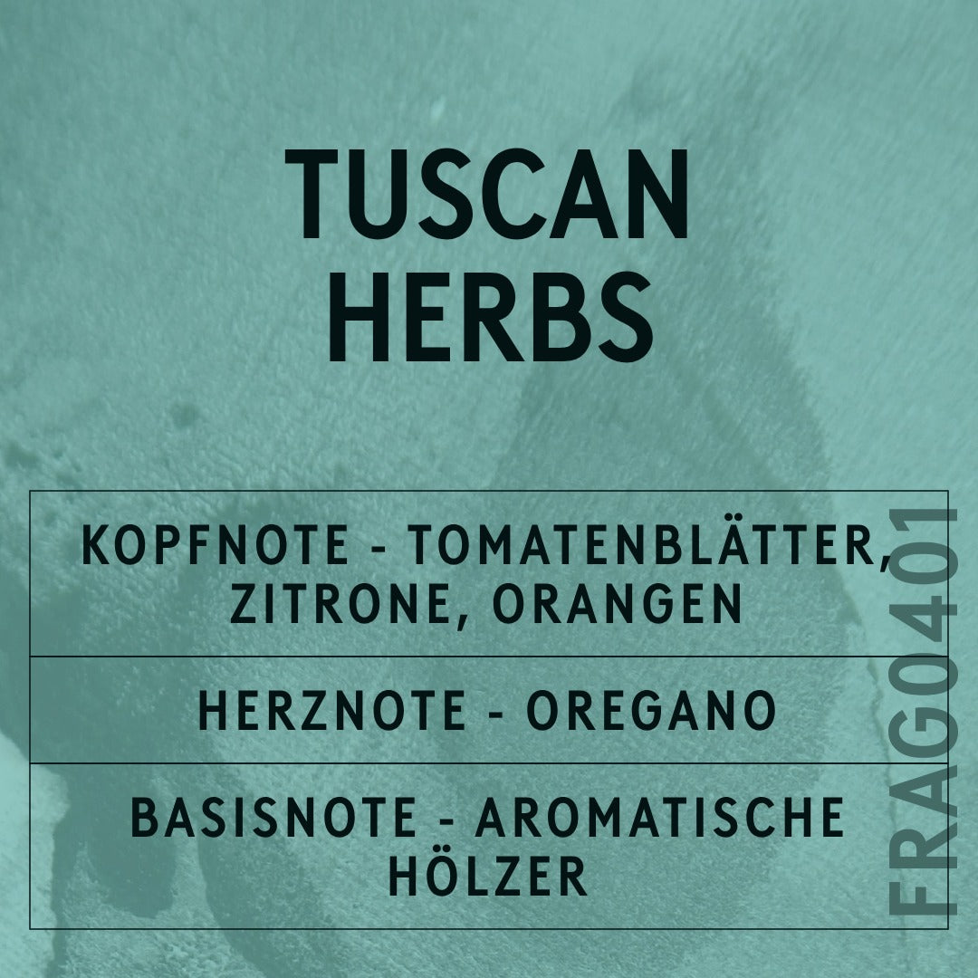 Tuscan Herbs Fragrance Oil scent card (German)