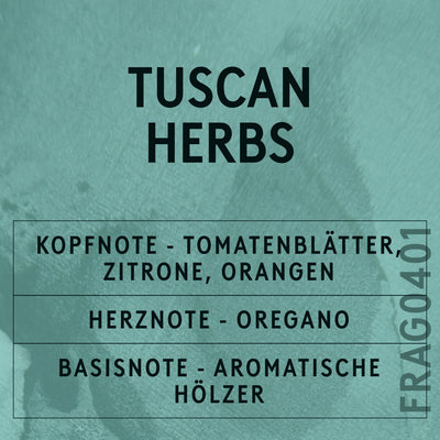 Tuscan Herbs Fragrance Oil scent card (German)