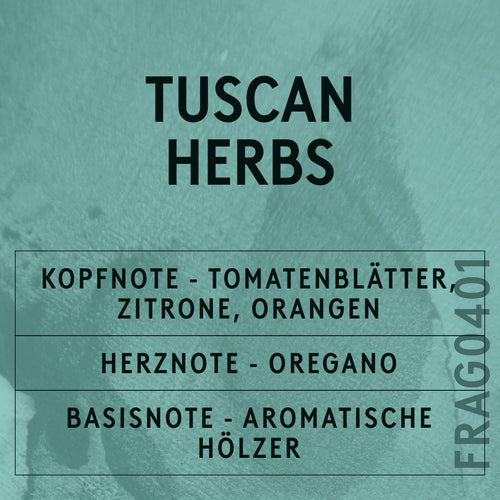 Tuscan Herbs Fragrance Oil scent card (German)