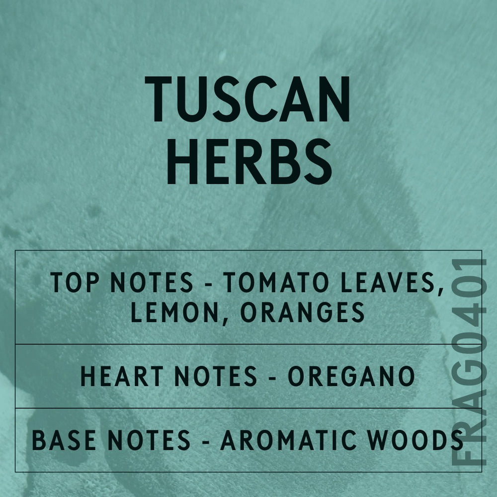 Tuscan Herbs Fragrance Oil scent card (English)