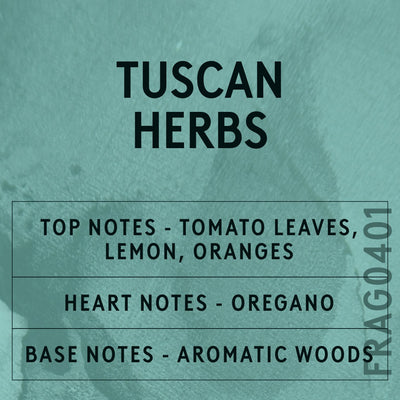 Tuscan Herbs Fragrance Oil scent card (English)