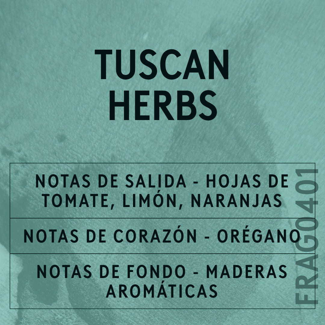 Tuscan Herbs Fragrance Oil scent card (Spanish)