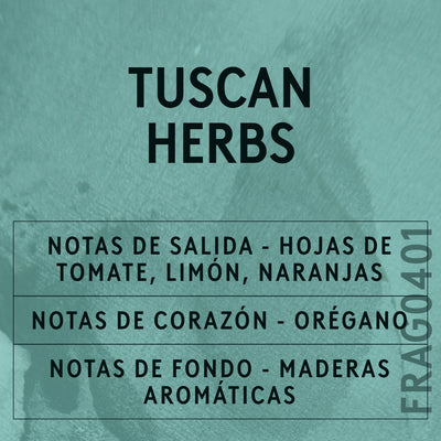 Tuscan Herbs Fragrance Oil scent card (Spanish)