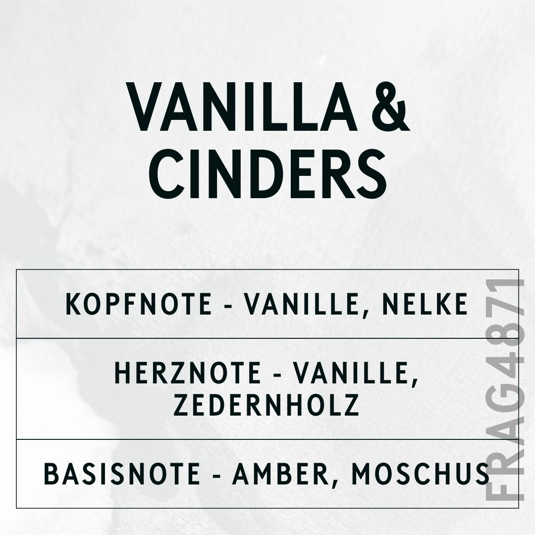 Vanilla & Cinders Fragrance Oil scent card (German)