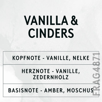 Vanilla & Cinders Fragrance Oil scent card (German)