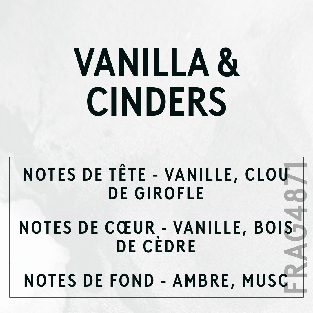 Vanilla & Cinders Fragrance Oil scent card (French)
