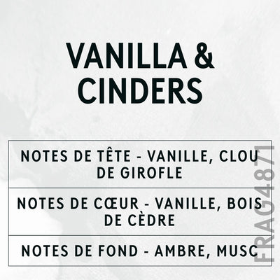 Vanilla & Cinders Fragrance Oil scent card (French)