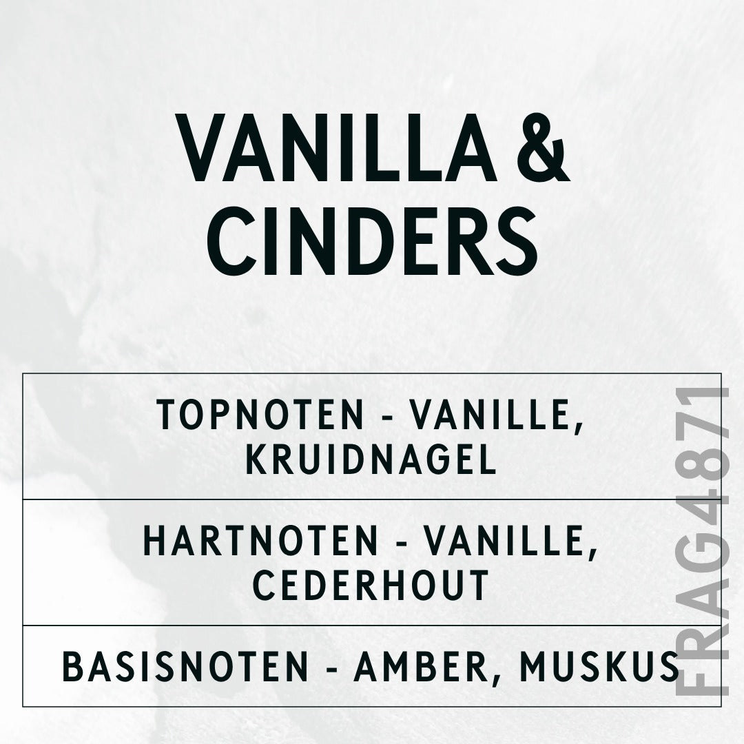 Vanilla & Cinders Fragrance Oil scent card (Dutch)