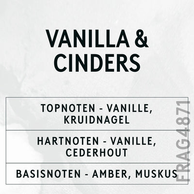 Vanilla & Cinders Fragrance Oil scent card (Dutch)