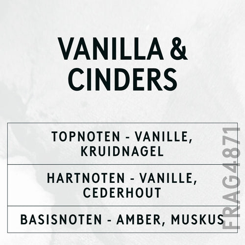 Vanilla & Cinders Fragrance Oil scent card (Dutch)