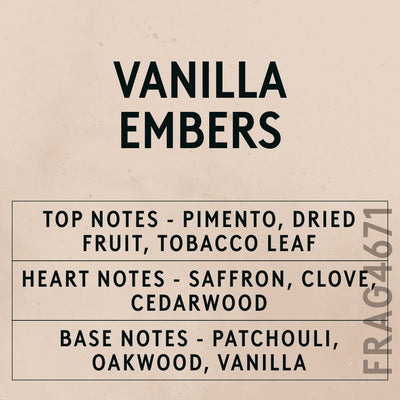 Vanilla Embers fragrance oil - Candle Shack aluminium bottle with dried botanicals on a dark slate background