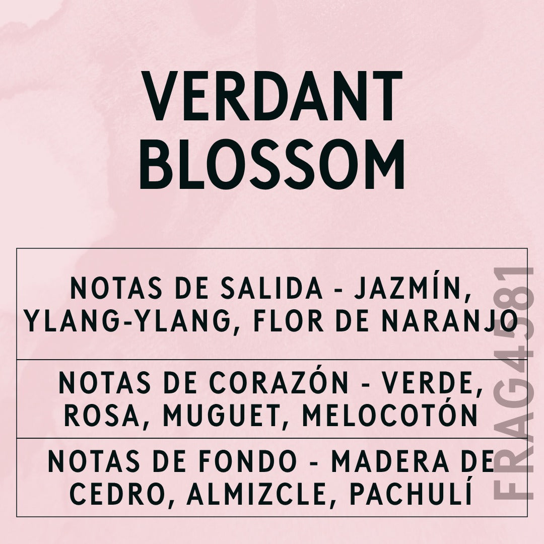 Verdant Blossom Fragrance Oil scent card (Spanish)