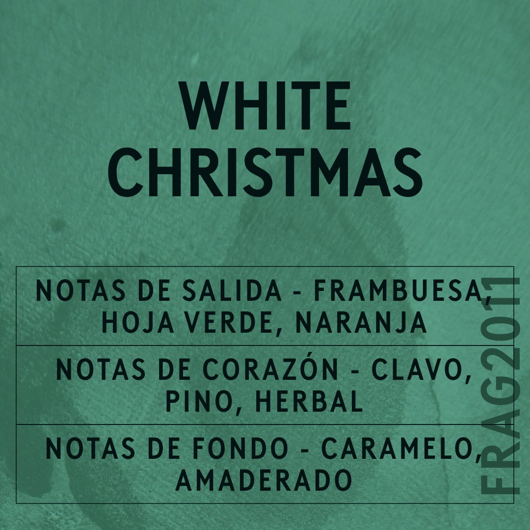 White Christmas Fragrance Oil scent card (Spanish)