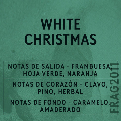 White Christmas Fragrance Oil scent card (Spanish)