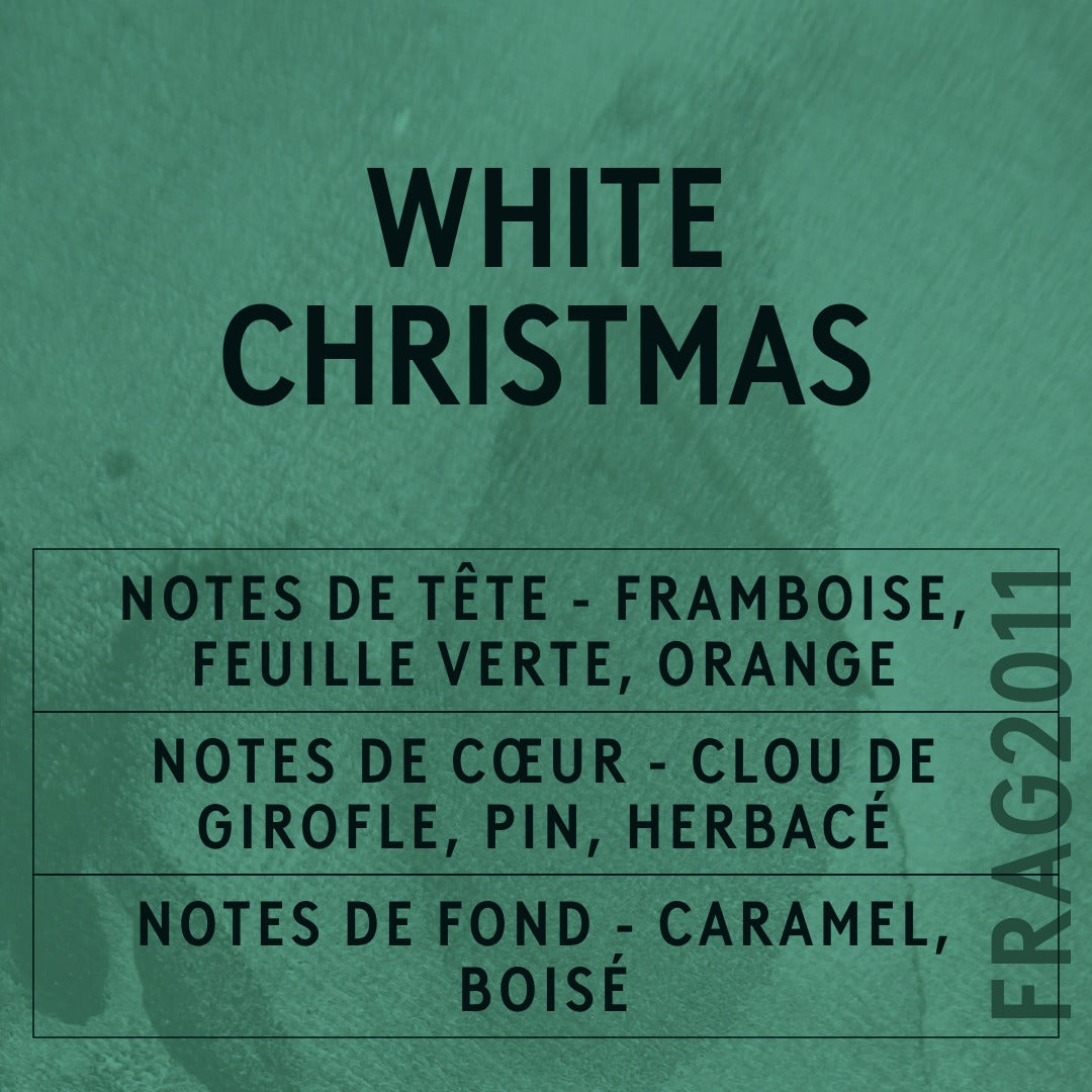 White Christmas Fragrance Oil scent card (French)