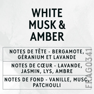 White Musk & Amber Fragrance Oil scent card (French)