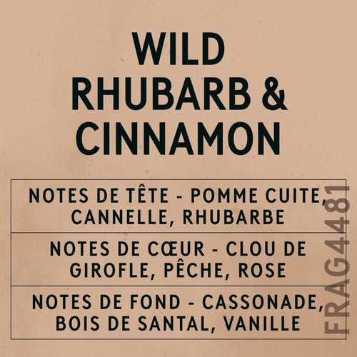 Wild Rhubarb & Cinnamon Fragrance Oil scent card (French)