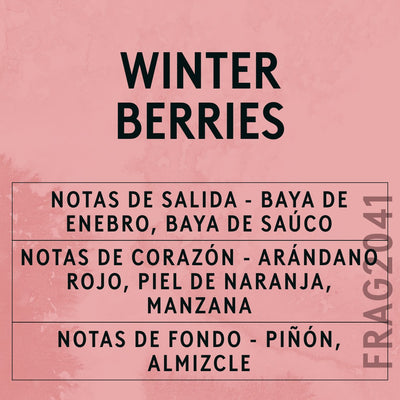Winter Berries Fragrance Oil scent card (Spanish)