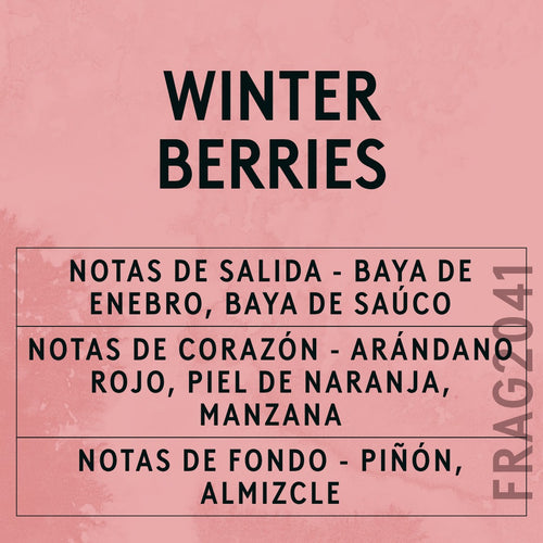 Winter Berries Fragrance Oil scent card (Spanish)