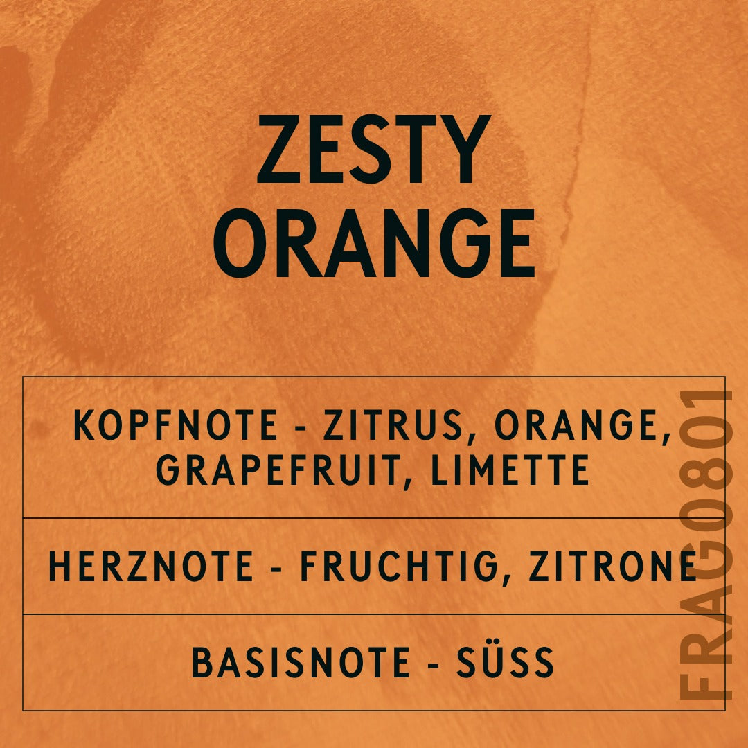 Zesty Orange Fragrance Oil scent card (German)